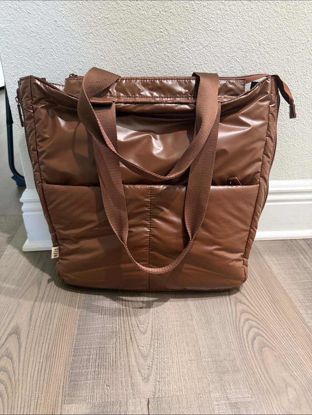 Beis the expandable puffy tote in maple- Tote Bag - Carry on